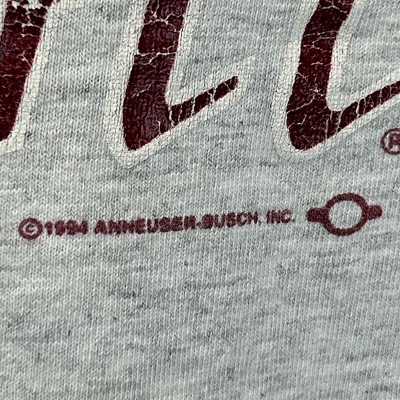 Vintage 90s Bud Light Beer T Shirt Spellout Anheuser Busch Gray Mens XL X-Large - Picture 4 of 9